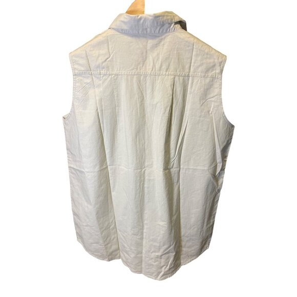 Basic Editions NWT Tan Brown Sleeveless Collared Buttoned Loose Fit Top Sz M - Picture 2 of 7